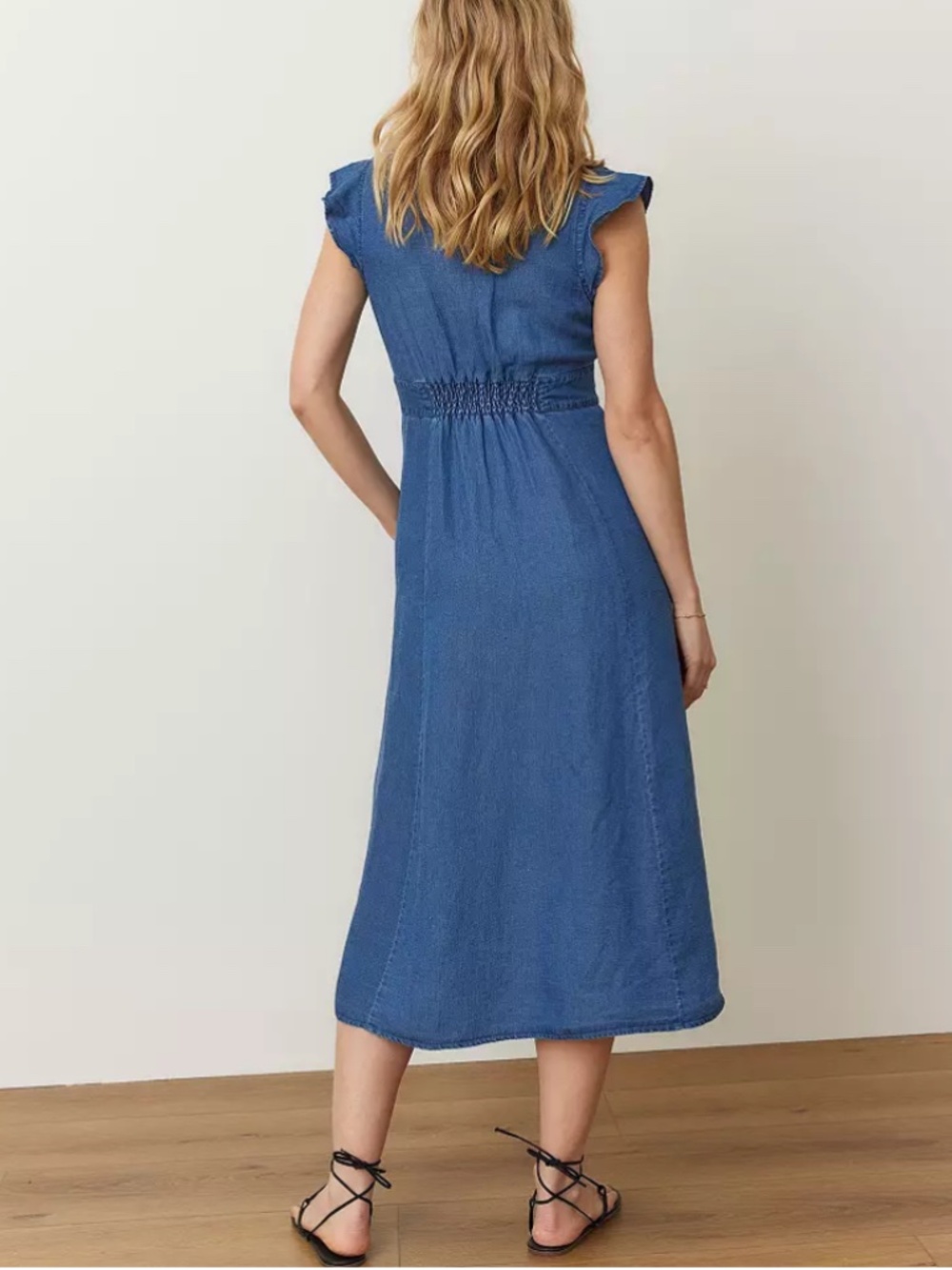 Marine Layer Camila Chambray Button Front Midi Dress Size XL - Picture 10 of 16